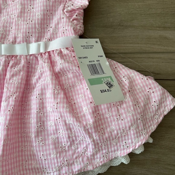 Floral and Pink Gingham Kids Dress Set toddler girl spring dresses. Brand new - Picture 3 of 8